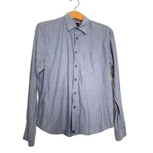 UNTUCKit Heather Blue Casual Button Up Shirt Size Medium